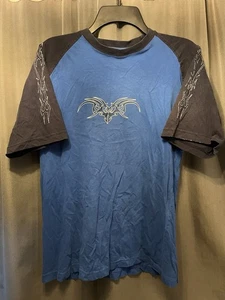 Y2K Point Zero Manufacturing Two Tone Blue Shirt Shoulder Designs Size XLarge - Picture 1 of 8