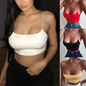 Damen Schulterfrei Träger Ärmellos Röhrentops BH Bluse Bandeau Crop Top - Bild 1 von 13