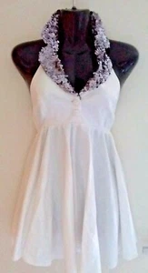 SIZE 6 WOMEN'S WHITE SLEEVELESS OPEN BACK SEQUIN 'TALULAH' DRESS EUC - Picture 1 of 4