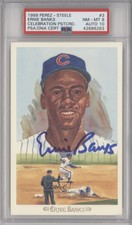 1989 Perez-Steele Celebration Postcards Ernie Banks PSA/DNA Certified Encased