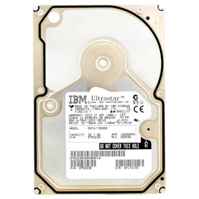 Hard Drive IBM DDYS-T36950 SCSI 80-PIN 07N3230 36GB 3.5'' Inch - Image 1 of 4