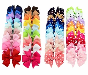 3" 20Pcs Baby Girls Ribbon Boutique Hair Bows Clip For Teens Girls Toddlers - Picture 1 of 11