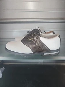 Footjoy Gel Fusion Größe 9,5 W weiß/braun Leder Golfschuhe 59948 - Bild 1 von 6