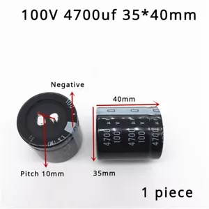 1 piece Snap in 100V 4700UF 35X40 electronic capacitor 4700UF 100V 35*40 2Pins - Picture 1 of 3
