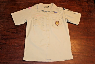 Boy Scouts of America BSA Men's Adult Shirt Small Tan Sewn Patches - Image 1 of 4