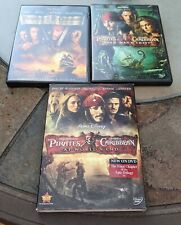 Lot Of 3 Pirates Of The Caribbean Disney Dvd Movies 1-3 Johnny Depp