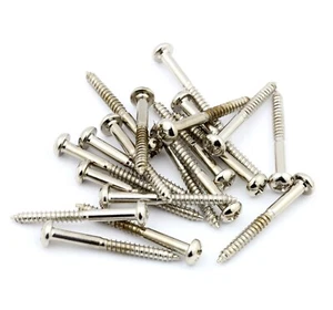 20 Stck. Befestigungsschrauben für Telecaster Hals Tonabnehmer, Stahl, Tele Gitarre - NICKEL - Bild 1 von 1