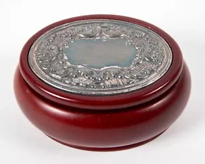 Anillos de joyería de lujo vintage caja ovalada madera plata Hazorfim Israel - Imagen 1 de 6