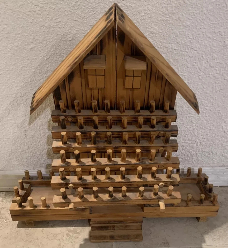 Sewing THREAD SPOOL HOLDER  Spools  Rack House Wooden VINTAGE - Image 1 of 4