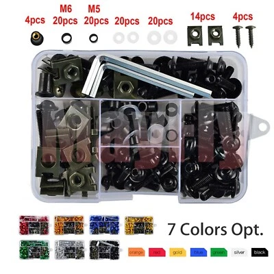 Комплект болтов обтекателя винтовая гайка подходит для CBR 600RR 900RR 929RR 1000RR 600 F2 177 шт. - Изображение 1 из 4