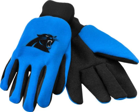 Carolina Panthers NFL Utility 2 Tone Gloves Work or Winter Cover