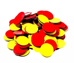 Giant 4cm Diameter Magnetic 2 Colour Counters 20 Red & 20 Yellow for Whiteboard - Picture 1 of 4