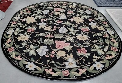 BLACK 7'-6" X 9'-6" Oval Flaw in Rug, Reduced Price 1172741185 HK311A-8OV - Image 1 of 4