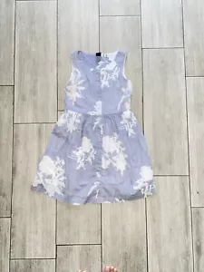Gap Mädchen blau Seersucker Kleid blau gestreift Blumen Größe 10 L GapKids - Bild 1 von 6
