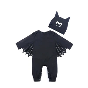 Toddler Baby Kids Halloween Bat Romper+Hat 2-Pieces Fancy Outfits ***US Stock*** - Picture 1 of 8