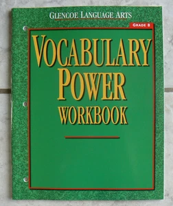 Glencoe Language Arts gr.8/8th, NEW Vocabulary Power  workbook w/ reviews &tests - Picture 1 of 7