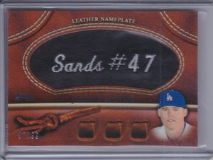 JERRY SANDS 2011 Topps Glove Manufactured Leather Nameplate Black #97/99 (C8407)