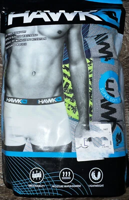 Hawk ~ 3-Pair Mens Boxer Briefs Underwear Cotton Blend ~ L - Image 1 of 3