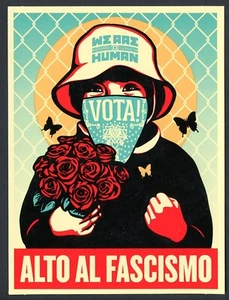 We Are Human Alto Al Fascismo Shepard Fairey Obey Giant Sticker Slap 4.5x6.5 In - Picture 1 of 1