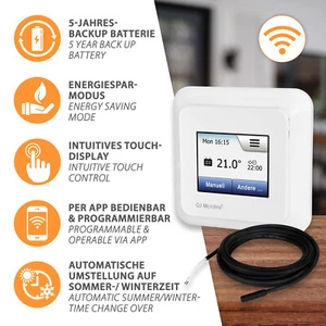 OWD5 WiFi Thermostat Touch Farb Display Fussbodenheizung Sensor OJ Electronics - Bild 1 von 11