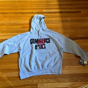 COMMERCE BANK GRAY MENS SZ XL HOODIE NEW TAGS RARE  - Picture 1 of 7