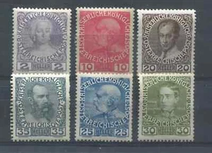 Austria 1908 various values to 30 heller mint o.g. hinged - Picture 1 of 1