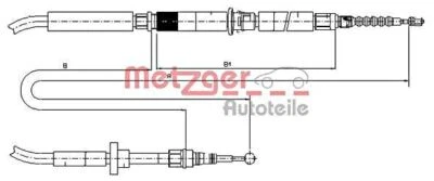 METZGER Parking Brake Cable For AUDI A6 Avant Allroad 4B C5 97-05 4B0609721S - Image 1 of 4