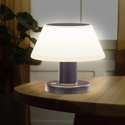 Solar LED Tischlampe Outdoor Lampe Tischleuchte Außen GartenBeleuchtung Terrasse - Bild 1 von 4