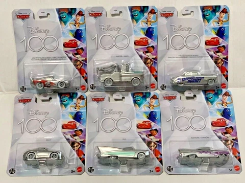 2023 Disney 100 Year Pixar Silver Series Cars Your Choice (Mater, McQueen, more) Cover