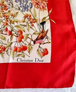 Christian Dior Silk Scarf Made In Italy 32.5" x 33.5" Floral Spring Shawl Vtg - Picture 1 of 13