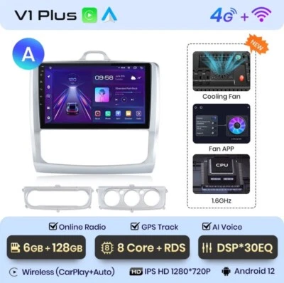 Autoradio Per Ford Focus Mk2 Mk3 2004-2011 6G+128GB 4G+WIFI 8Core CarPlay GPS - Immagine 1 di 4