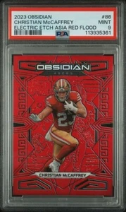Christian McCaffrey /90 -2023 Panini Obsidian *Electric Etch Asia Red Flood*#86 - Picture 1 of 2