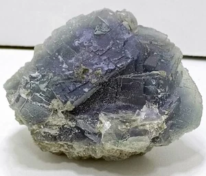 427 Grams Blue Fluorite Crystal Specimen with Matrix Probably Calcite - Picture 1 of 4