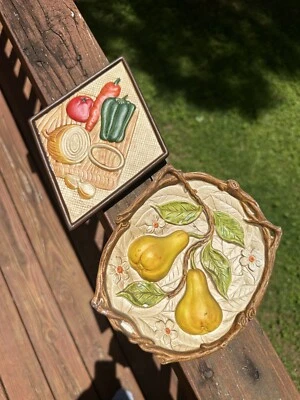 Винтажный кухонный декор настенные подвесные фрукты овощи груша морковь перец еда меловая посуда - Изображение 1 из 4