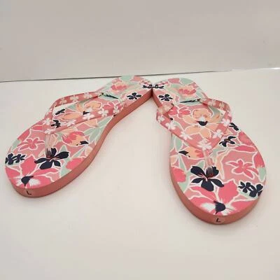 New Vera Bradley pink floral flip flop thong shoes sandals womens size 9/10 L - Image 1 of 4