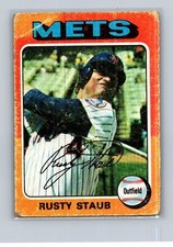 1975 Topps #90 Rusty Staub New York Mets Baseball Card 