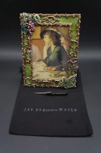 Jay Strongwater Bronze Picture Frame With grape and Enamel Embellished Swarovski - Picture 1 of 11