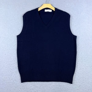 Vintage McGeorge of Dumfries Herren 100% Kaschmir V-Ausschnitt Pullover Weste Navy 44 / US L - Bild 1 von 6