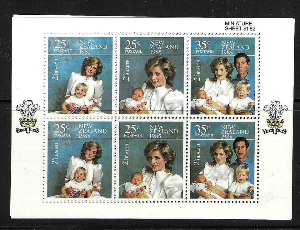 Nueva Zelanda SC # B123a Príncipes Diana y Familia.  MNH Foto 1 de 1