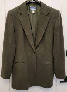 Vintage Pendleton 100 % reine Schurwolle Blazer Jacke oliv ein Knopf 14 HOCH  - Bild 1 von 13