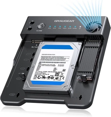 GRAUGEAR M.2 NVMe & SATA SSD/HDD Docking Station, USB-C 10Gbps Clone Station for - Image 1 of 4