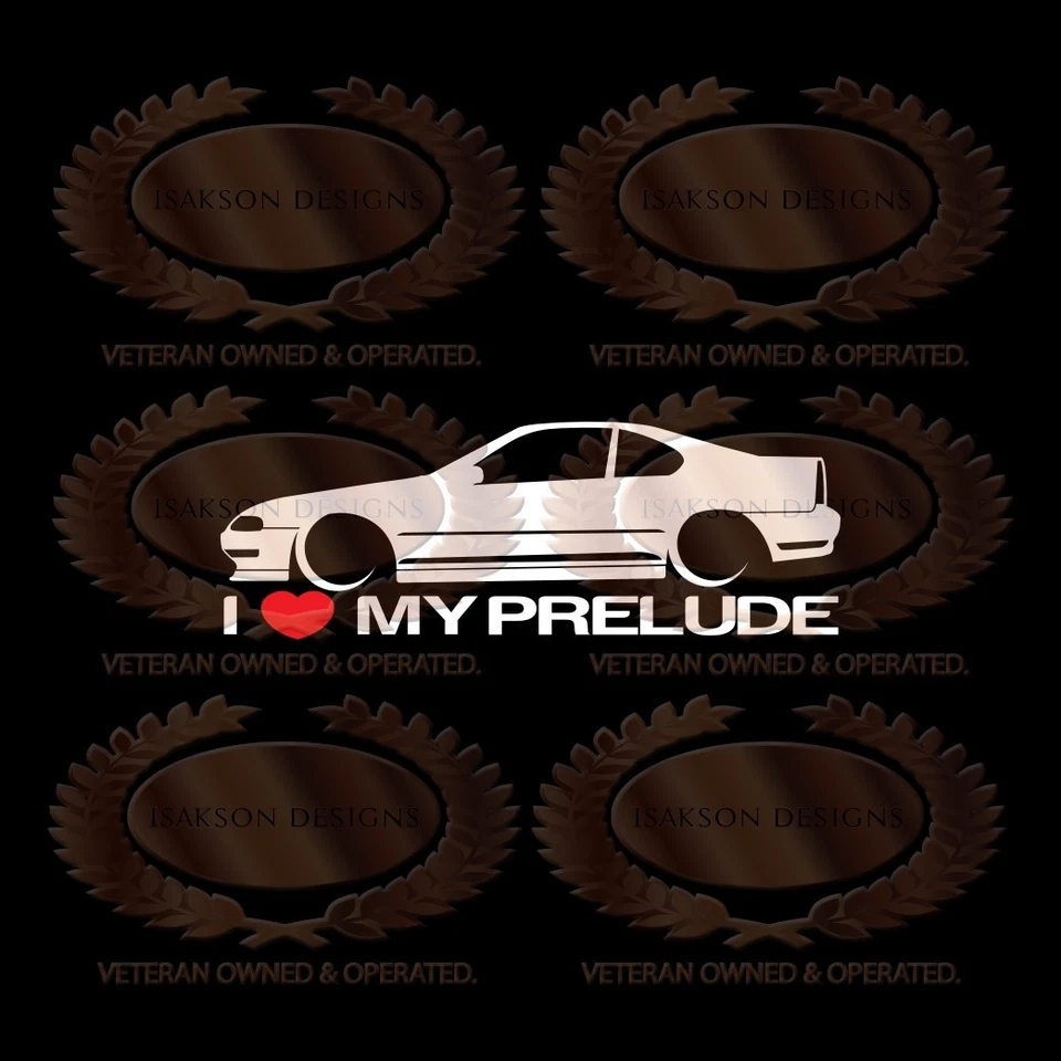 Calcomanía adhesiva bajada I Love My Prelude para Honda Gen 4 Foto 1 de 1