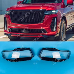 Pair Headlight Lens Cover Lampshade Housing Shell For Cadillac Escalade 21-2024 - Picture 1 of 10