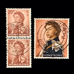 1960-70's Queen Elizabeth Hong Kong Registered Mail precancel stamps MNH - Picture 1 of 2