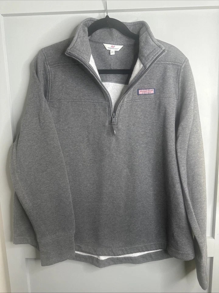 Sudadera Vineyard Vines para mujer XL gris tela de ensueño camisa oveja relajada cuadrada Foto 1 de 4