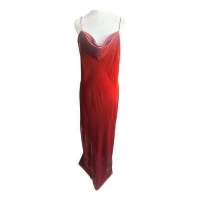 Maxi Vestido sin Mangas de Terciopelo BANANA REPUBLIC Talla Grande Rojo Óxido para Mujer Noche Foto 1 de 4