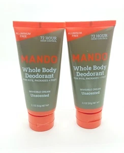 Mando Whole Body Deodorant - Invisible Cream 2.2oz UNSCENTED 2-Pack - Picture 1 of 3