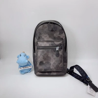 Bolso Bandolera Coach CW312 West Pack en Signature Lona Cuero Estampado Camuflaje Gris Nuevo con Etiquetas Foto 1 de 4