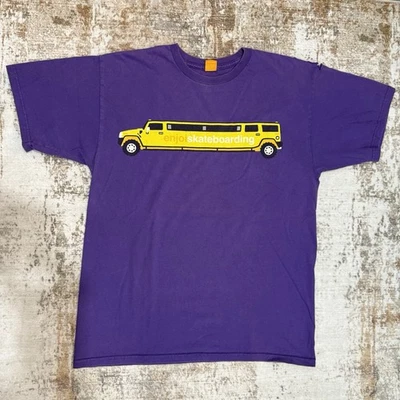 Vintage Y2K Enjoi Skateboards Hummer Limo T-shirt.  Purple, Yellow. Size M - Image 1 of 4
