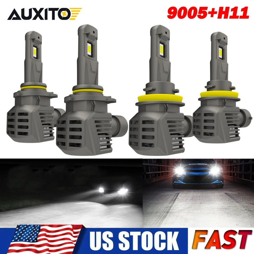 9005 + H11 Kit Faros LED Combo Bombillas 6500K Alto Bajo Haz Súper Blanco Brillante Foto 1 de 4